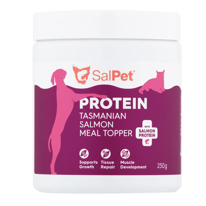 SalPet Protein Tasmanian Salmon Meal Topper for dogs & cats, 250g, supports growth, tissue repair, muscle development