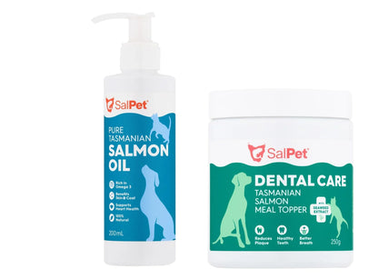 SalPet Pure Tasmanian Salmon Oil and Dental Care Meal Topper for pets