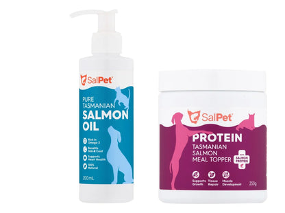 SalPet Tasmanian Salmon Oil and Protein Meal Topper for dogs and cats, rich in Omega 3 and salmon protein