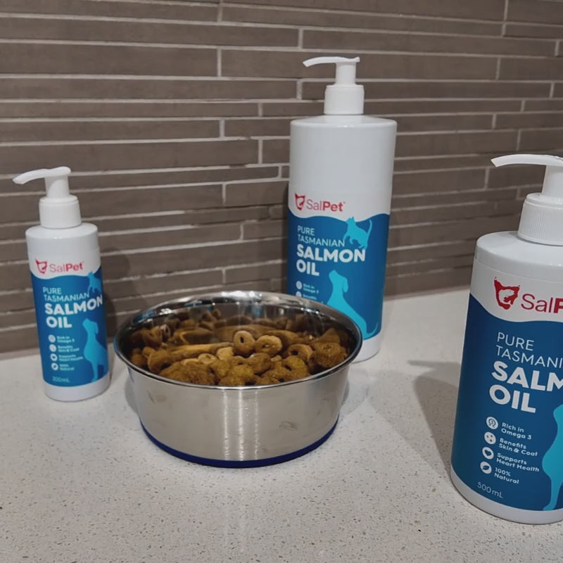 It's a simple as pump oil over your pets food